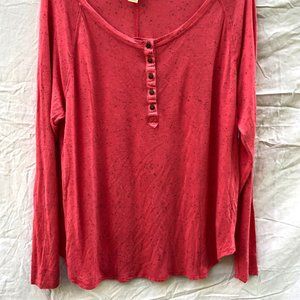 Mossimo Long Sleeve Comfy Shirt Bright Peach XXL
